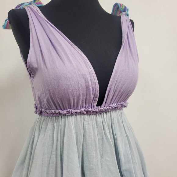Pitusa Babydoll Pastel Ruffle Maxi Dress Size XS Petite Fairy Boho Coquette - Picture 2 of 9